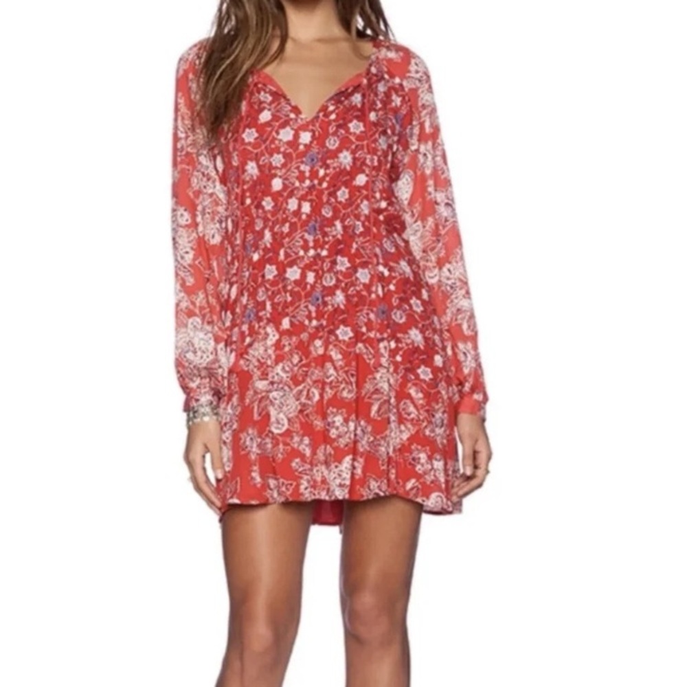 FREE PEOPLE Lucky Loosey Floral Tunic Mini Dress